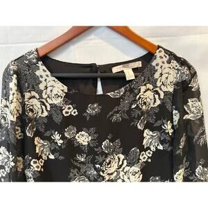 Forever 21 Contemporary Black Floral Minidress Size M